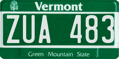 VT license plate ZUA483