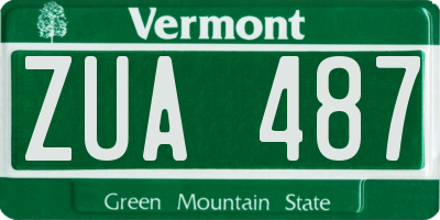 VT license plate ZUA487