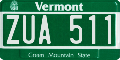 VT license plate ZUA511