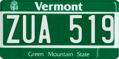 VT license plate ZUA519