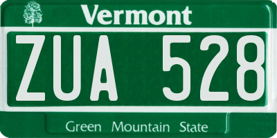 VT license plate ZUA528