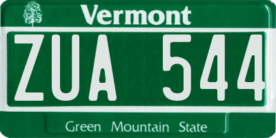 VT license plate ZUA544