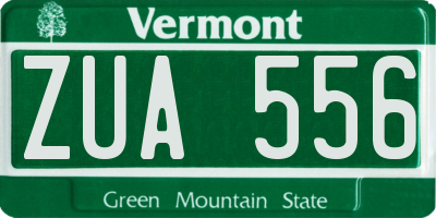 VT license plate ZUA556