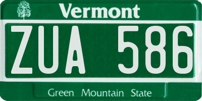 VT license plate ZUA586