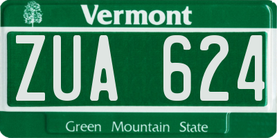 VT license plate ZUA624