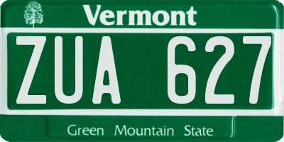 VT license plate ZUA627