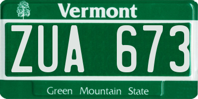VT license plate ZUA673