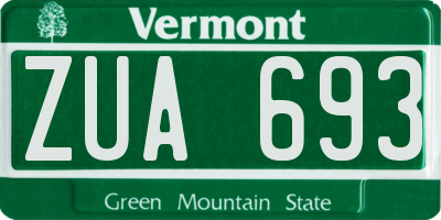 VT license plate ZUA693