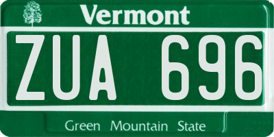 VT license plate ZUA696