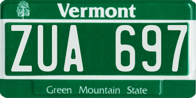 VT license plate ZUA697