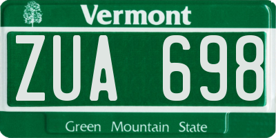 VT license plate ZUA698