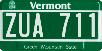 VT license plate ZUA711