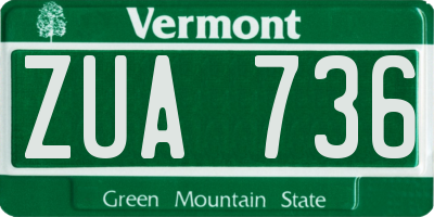 VT license plate ZUA736