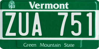 VT license plate ZUA751