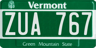 VT license plate ZUA767