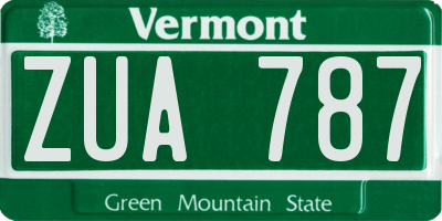VT license plate ZUA787