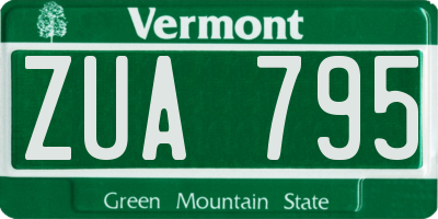 VT license plate ZUA795