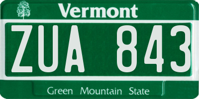 VT license plate ZUA843