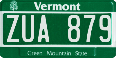 VT license plate ZUA879