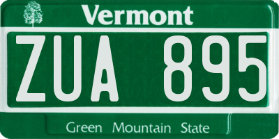 VT license plate ZUA895