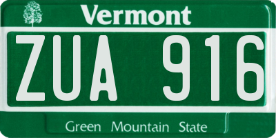 VT license plate ZUA916