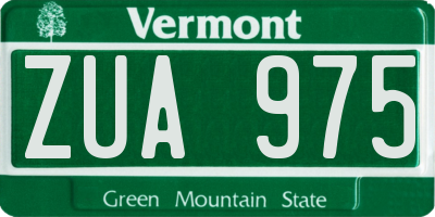 VT license plate ZUA975