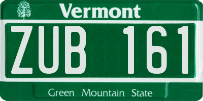 VT license plate ZUB161