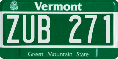 VT license plate ZUB271
