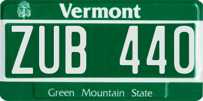 VT license plate ZUB440