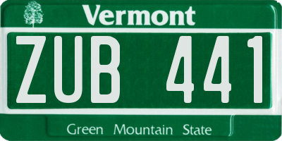 VT license plate ZUB441