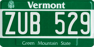 VT license plate ZUB529