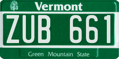VT license plate ZUB661