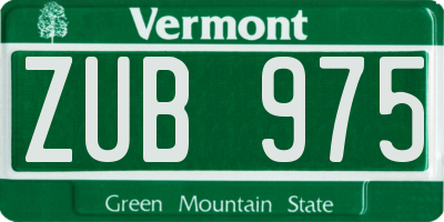 VT license plate ZUB975