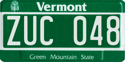 VT license plate ZUC048