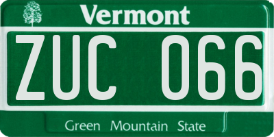 VT license plate ZUC066