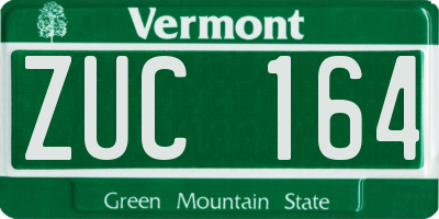 VT license plate ZUC164