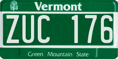 VT license plate ZUC176