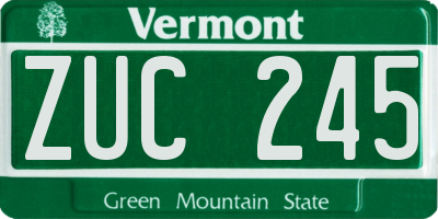 VT license plate ZUC245