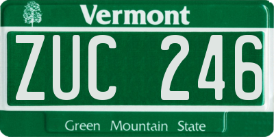 VT license plate ZUC246