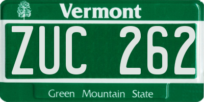 VT license plate ZUC262