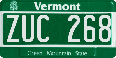 VT license plate ZUC268