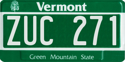 VT license plate ZUC271