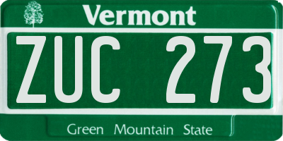 VT license plate ZUC273