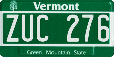 VT license plate ZUC276