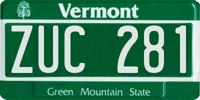 VT license plate ZUC281