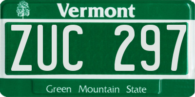 VT license plate ZUC297