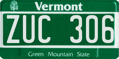 VT license plate ZUC306