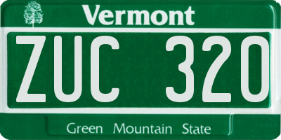 VT license plate ZUC320