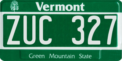 VT license plate ZUC327