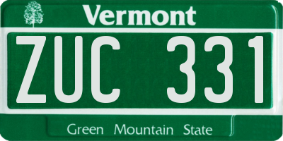 VT license plate ZUC331